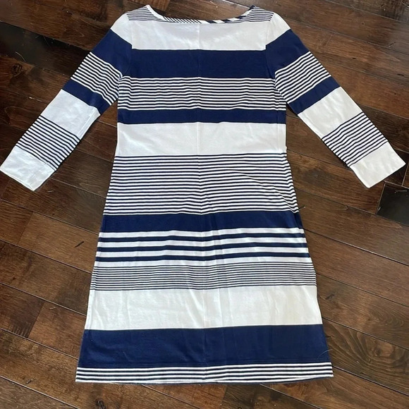 Lilly Pulitzer Boat neck Marlowe Striped t-shirt Dress Navy white stripes Size S - Picture 12 of 13